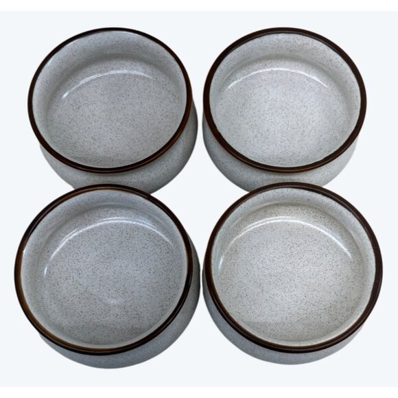 4 Denby Langley Stoneware Red Rust Potters Wheel Hand Painted Sherbets - Picture 6 of 10